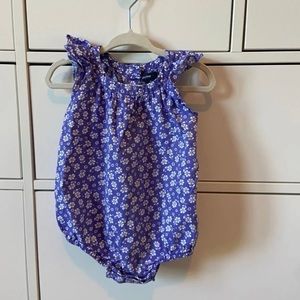Gap purple floral romper 6-12M